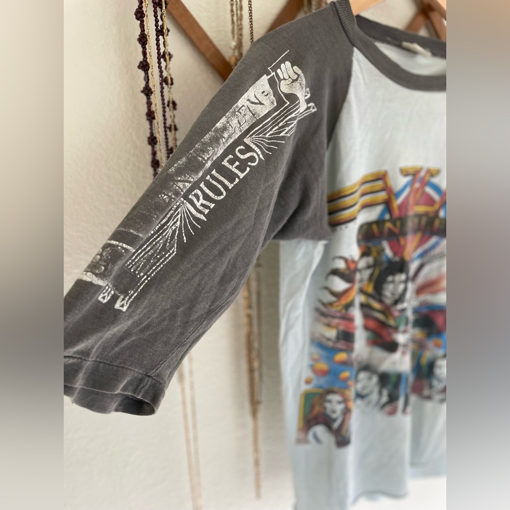 Vintage Van Halen Thrashed Raglan Shirt Authentic Original Bootleg - Picture 6 of 10